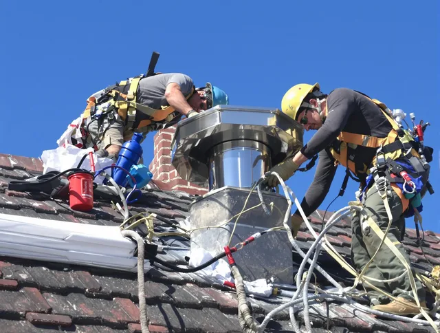 Protective chimney cap installed by Uxbridge Chimney Sweep in Uxbridge, MA