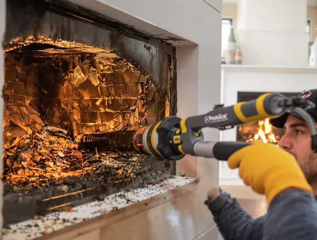 Professional chimney cleaning by Uxbridge Chimney Sweep in Uxbridge, MA