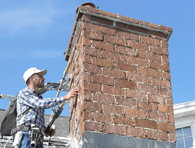 Brickwork for a chimney rebuild by Uxbridge Chimney Sweep in Uxbridge, MA