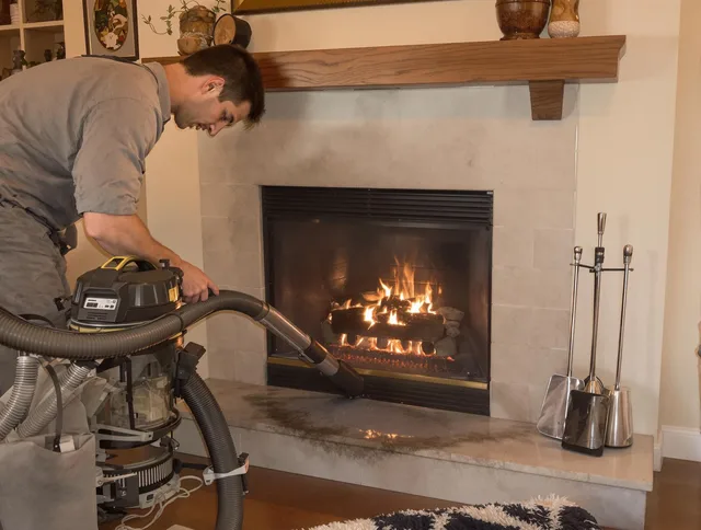 Routine fireplace upkeep by Uxbridge Chimney Sweep in Uxbridge, MA