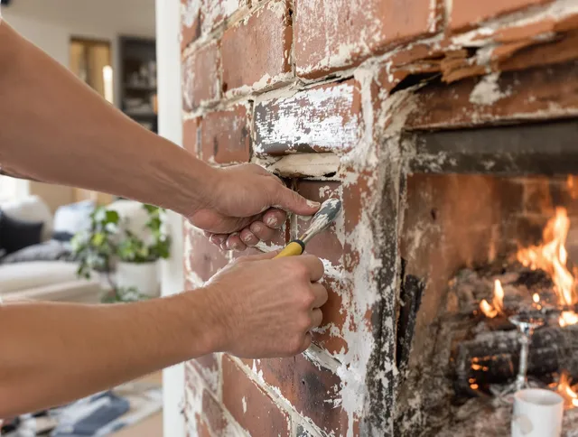 Routine fireplace repair by Uxbridge Chimney Sweep in Uxbridge, MA