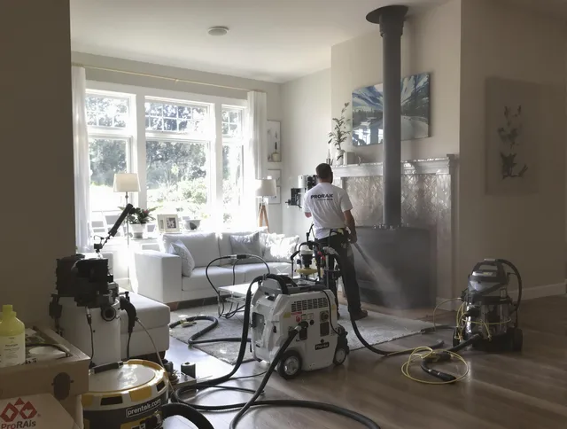 Soot removal service by Uxbridge Chimney Sweep for a fireplace in Uxbridge, MA